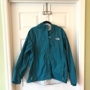 Teal North Face HyVent Rain Jacket [L]